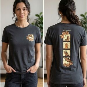 Dravus "Heading Nowhere" Butterfly Life Cycle Graphic Tee Black L